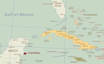 detailed costa maya port map